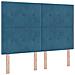Letto a molle con strisce LED Blu 140 x 200 cm Velluto - Foto miniatura 7