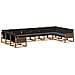 Set di divani da esterno con cuscino 10 pcs Naturale e Nero - Foto miniatura 1