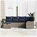 Set Divano da Giardino 6 pz Grigio e Blu Navy polyrattan - Foto miniatura 6
