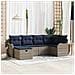 Set Divano da Giardino 6 pz Grigio e Blu Navy polyrattan - Foto miniatura 9