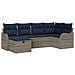 Set Divano da Giardino 6 pz Grigio e Blu Navy polyrattan - Foto miniatura 1