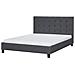 Letto Matrimoniale Moderno In Tessuto Grigio Scuro 160x200 Cm La Rochelle - Foto miniatura 1