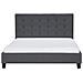 Letto Matrimoniale Moderno In Tessuto Grigio Scuro 160x200 Cm La Rochelle - Foto miniatura 2