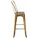 Sgabello Bar Aiden in Metallo Verniciato a Polvere | Sgabello Design Industrial, Facile da Pulire | Sedia Sgabello da Bancone, Seduta Alta 77 cm Oro - Foto miniatura 2