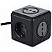 62098 Multipresa Cubo Powercube 5 Posti 2 Schuko + Spina Italiana, 3 Bivalenti 10/16a Italiane, Colore Nero, Cavo 1,5m - Foto miniatura 1