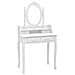 Tavolo Da Trucco E Sgabello Bianco 75x69x140 Cm Legno Paulownia - Foto miniatura 3
