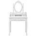 Tavolo Da Trucco E Sgabello Bianco 75x69x140 Cm Legno Paulownia - Foto miniatura 4