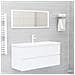 Mobile Bagno con Lavabo Integrato Bianco in Legno Multistrato - Foto miniatura 3