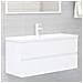 Mobile Bagno con Lavabo Integrato Bianco in Legno Multistrato - Foto miniatura 1