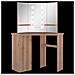 Tavolino da Trucco Angolare con LED Rovere 111x54x141,5 cm - Foto miniatura 3