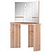 Tavolino da Trucco Angolare con LED Rovere 111x54x141,5 cm - Foto miniatura 5