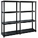 Scaffale A 4 Ripiani Nero 122x30,5x130 Cm In Plastica - Foto miniatura 1
