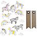 13 Adesivi 3d - Unicorni 5 Cm + 20 Etichette Kraft Con Gagliardetto - Foto miniatura 1