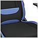 Sedia da Gaming Massaggio e Poggiapiedi in Tessuto Nero e Blu - Foto miniatura 3
