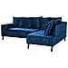 Divano Angolare 3 Posti Grena Velluto Blu Marino Lato Sinistro - Foto miniatura 6