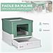 Lettiera Per Gatti Chiusa Con Paletta, Vassoio Estraibile E 2 Porte, 47.5x35.5x36.7cm, Verde - Foto miniatura 2