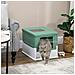 Lettiera Per Gatti Chiusa Con Paletta, Vassoio Estraibile E 2 Porte, 47.5x35.5x36.7cm, Verde - Foto miniatura 5