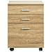 Cassettiera Scrivania Ufficio Legno Mdf Mobiletto Stampante 3 Cassetti Quercia - Foto miniatura 4