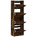 Scarpiera Con 4 Cassetti Ribaltabili Rovere Fumo 60x34x187,5 Cm - Foto miniatura 4