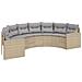Divano Giardino Tavolo E Cuscini Semicircolare Beige Polyrattan - Foto miniatura 3