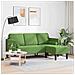 Divano a 3 posti con chaise longue L verde chiaro 160 cm in velluto - Foto miniatura 3