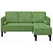 Divano a 3 posti con chaise longue L verde chiaro 160 cm in velluto - Foto miniatura 4