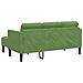 Divano a 3 posti con chaise longue L verde chiaro 160 cm in velluto - Foto miniatura 6