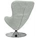 Poltrona a Uovo  in Velluto Grigio Chiaro - Foto miniatura 6
