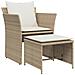 Sedia da Giardino con Poggiapiedi in Polyrattan Beige - Foto miniatura 1