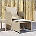 Sedia da Giardino con Poggiapiedi in Polyrattan Beige - Foto miniatura 2
