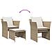 Sedia da Giardino con Poggiapiedi in Polyrattan Beige - Foto miniatura 8