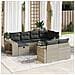 Set Divani da Giardino 11 pz con Cuscini in Polyrattan Grigio - Foto miniatura 2