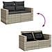 Set Divani da Giardino 11 pz con Cuscini in Polyrattan Grigio - Foto miniatura 9