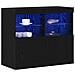 Credenza con Luci LED Rovere Nero 81x37x67 cm - Foto miniatura 3