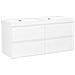 Mobiletto A Muro Con Doppio Lavabo Cardiel 120 Cm Bianco - Foto miniatura 2
