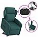 Poltrona Alzapersona Reclinabile Elettrica Verde Scuro Tessuto - Foto miniatura 8