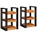 Comodino 2 pcs Marrone e nero Legno Massello di Acacia - Foto miniatura 1
