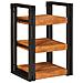 Comodino 2 pcs Marrone e nero Legno Massello di Acacia - Foto miniatura 4
