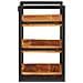 Comodino 2 pcs Marrone e nero Legno Massello di Acacia - Foto miniatura 6