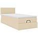 Struttura Letto Pouf con Materasso Crema 90x190 cm in Tessuto - Foto miniatura 7