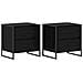 Comodino 2 pcs Rovere Nero 50 x 39.5 x 50 cm Legno multistrato - Foto miniatura 1