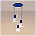Lampada A Sospensione Estria 3p Bianco /ultramarino Sl. 1875 - Soppalco Lampada A Sospensione Bianco /oltremare 120x30x30 Cm - Foto miniatura 4
