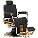 poltrona da barbiere Leonardo Oro Nero - Foto miniatura 1