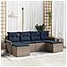 Set Divano da Giardino con cuscino 6 pcs Grigio polyrattan - Foto miniatura 2