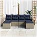 Set Divano da Giardino con cuscino 6 pcs Grigio polyrattan - Foto miniatura 3