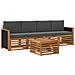 Set di divani da esterno con cuscino 5 pcs Naturale e Antracite - Foto miniatura 1
