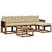 Set di divani da esterno con cuscino 6 pcs Naturale e Beige - Foto miniatura 1