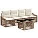 Set Divano da Giardino 5 pz Beige e Bianco Crema polyrattan - Foto miniatura 1