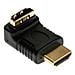 adattatore hdmi 19pin type-a maschio a hdmi 19pin type-a femmina angolato a 90 gradi verso lalto, pin dorati - Foto miniatura 1