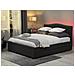 Letto Contenitore In Tessuto Grigio E Led Multicolore 180x200cm Montpellier - Foto miniatura 4